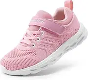 [DREAM PAIRS] EZ-Ons Running Sneakers for Boys and Girls, Pink, 24.5 cm