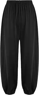 [FEESHOW] Kids Boys Sports Pants Training Pants Kung Fu Pants Elastic Waist Jogging Pants Sweatpants for Taichi Martial Arts