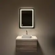 TOOLKISS Bathroom Vanity Mirror 24"X32" Frameless Rectangular Anti-Fog Led Light