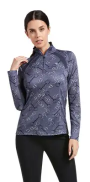 Ariat Sunstopper 2.0 1/4 Zip Baselayer, Bit Print AI27Q