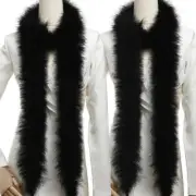 Black Marabou Feather Boa - 2 Pcs 25g 2 Yards Boas for Party Bulk, Wedding,
