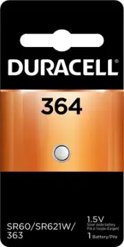 Duracell 364 SR621SW 1.5V Silver Oxide Button Cell (1 Battery)