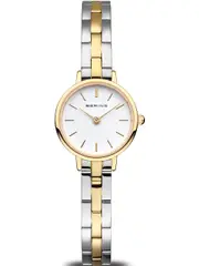 Bering 11022-714 White Dial Gold Stainless Steel Womens Watch