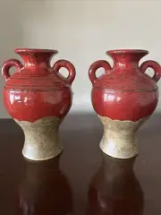 Set Of 2 SOUTHERN LIVING AT HOME TUSCAN RED VERONA OLIVE JARS - Brand New