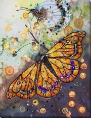Bead embroidery kit Amber Flight needlework kit Art canvas beadwork pattern