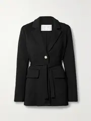 [Proenza Schouler White Label] Proenza Schouler White Label - Margot Belted Stretch-jersey Blazer - Black - medium medium Black