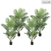 SOGA 4X 165cm Artificial Swallowtail Sunflower Fake Decoration Tree Flower Pot Plant
