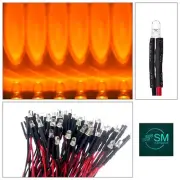 20pc Prewired 3mm FLASHING ORANGE LED 1.5Hz 12V Clear Round Light Emitting Diode