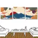 【24mama 掛畫】三聯式 油畫布 日本 雲彩 現代風格 無框畫-30x30cm(華麗富士山)
