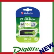 Verbatim 16GB V3 USB3.0 Green Store'n'Go V3; Rectractable USB Storage Drive Memo