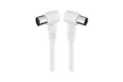 Goobay Angled Antenna Cable (<70 dB) (M/F) for TVs/Radios/Receivers - White