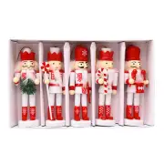 5 Pcs Christmas Toy Soldiers Figure Tabletop Nutcracker Fireplace Decorations
