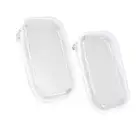 2 Pack Clear Hard Sided Plastic Zipper Case Anti Dust Organizer Bin Makeup C WPD