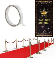 Timtin Red Carpet Runner 2.6 x 15 ft Not Slip Red Aisle Runner VIP Stage Door En