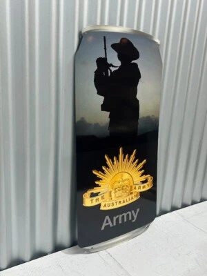 AUSTRALIAN ARMY ANZAC SPIRIT CAN LARGE METAL SIGN DIE CUT 3D DESIGN