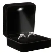 Big Size Velvet Metal Glossy with LED Jewelry Gift Box for Proposal Engagemen...