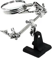 UTHCLO 1 Set Handed Magnifier Tool with Magnification and Double Clips Welding Bracket for Easy Rotation for Electronics Reading and DIY Projects