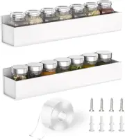 Adhesive Acrylic Spice Rack Organizer for Wall with Nano Double Sided Tape, Spic