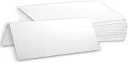 Hamilco Blank Tent Name Place Table Cards 3 1/2" x 11" Folded Card Stock - White Cardstock Paper 80lb Cover - 100 Pack