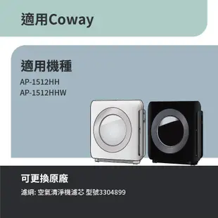 適用Coway AP-1512HH AP-1512HHW 1512 AP1512 旗艦環禦型空氣清淨機HEPA活性碳濾網