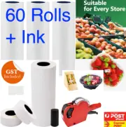 60 ROLLS + INK PLAIN WHITE PRICE PRICING GUN TAGS LABELS FOR MX 5500 MX-5500