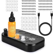 ATOMUS Cordless Tattoo Ink Mixer Electric Nail Polish Eyelash Adhesives Stirrer Vortexer 3600mah Type_C Tattoo Pigment Mixing Machine with Tattoo Ink Cups 100pcs Lodestone