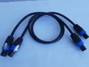 2pack SpeakON 2-Conductor 12AWG w/Neutrik NL4FX DJ's Pro Audio Speaker Cable 2FT