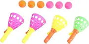 LALADEFIEE Throw Catch Ball Set Outdoor Ball Play Game 2 Pairs Baskets Fun for Boys and Girls Random Color