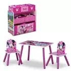 Minnie Mouse Toddler Playroom Set – Includes Table, 2 Chairs & Toy Bin, Pink