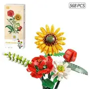 Sunflowers Building Block Sets for Women Artificial Flowers Creative Toys Kits Birthday Christmas Home 547 PCS?Not Compatible with Legos Set ?