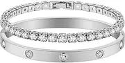 [Jade cabbage] Gold Bracelets for Women 18K Gold Plated Love Friendship Bracelet With Cubic Zirconia Cuff Bangle Jewelry Set Witness the Gift of Love