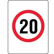 20 SPEED LIMIT PICTO 450mm x 300mm 1.4mm Polypropylene Non Reflective Sign