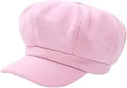 [BESPORTBLE] Classic Woolen Beret Peaked Cap Fashionable Hat for Women Girls Cozy and Stylish Woolen Hat Pink