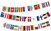 Eurovision Party Decorations Bunting Banner - 10m Eurovision 37 European Flags Bunting 2025 Eurovision Song Contest Decorations for Indoor Outdoor Garden Bar Restaurant,Eurovision Party Supplies