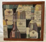 WINE BOTTLE COLLECTION EMBROIDERY FABRIC & COWHIDE LEATHER 3 BINDER PHOTO ALBUM