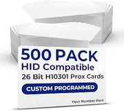 Custom Programed Prox Cards - Compatible with HID 26 Bit H10301 Format HID 1386 ISOProx II (500)