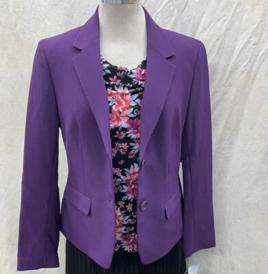 EVAN PICONE BLAZER/LINED/RETAIL$129/SIZE 12/NEW W TAG/TANK NOT INCLUDED/PURPLE