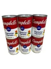 6 Condensed Campbell’s Low Sodium Vegetarian Vegetable Soup 10.5 Oz Each