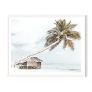 My Resort Framed Printed Wall Art - White