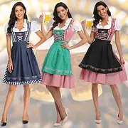 Carnival Oktoberfest Beer Costume Dress Dirndl Trachtenkleider Maid German Munich Wiesn Women's Traditional Style Cloth Dress Apron