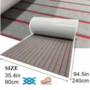 EVA Foam Boat Flooring Nonslip Mat Teak Marine Decking Yacht Pad ▶Light Grey+Red