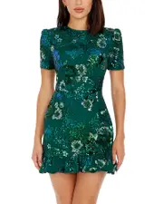 Dress the Population Brittany Floral Sequin Mini Dress