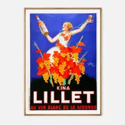 Galrie Kina Lillet 1937 Vintage Poster Art by Roby Retro French Advertising Decor, Wood Frame, A1 60 x 84cm (23 x 33inch)