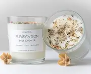 My Lumina Purification Sage Lavender Candle - Smudging Chakra Balancing Healing Candle Natural Soy Wax - White Sage Natural Scented Purifying Candle for Aromatherapy