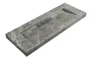 Hand Crafted Marble nature stone wash Basin Hermès matt grey wall hung 1600*450