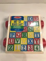NEW IN PACKAGE-Melissa & Doug ABC 123 Wooden Block Cart w/blocks