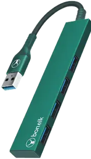 Bonelk Long-Life USB-A 4 Port USB Hub (Green)