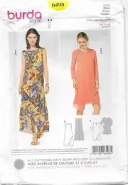 B126 BURDA 6498: DRESS SIZE 8-20 SEWING PATTERN