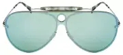 Ray Ban Blaze Shooter Dark Green/Silver Mirror Aviator Sunglasses