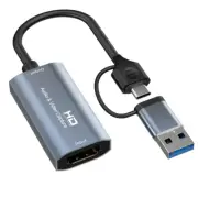 4K -Compatible to Type-C+USB Video Capture Card 4K Recording Capture Card B5D7